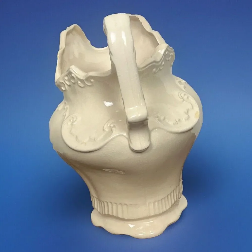 Vintage Arnels Ceramic Pitcher Ivory Glaze USA Victorian‎ Farmhouse Cottagecore